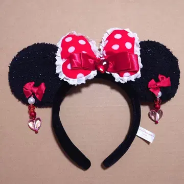 디즈니 리조트 미니 머리띠 귀찌 빨간색