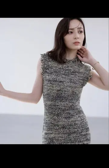 anuans 브러시 트위드 니트 원피스 M