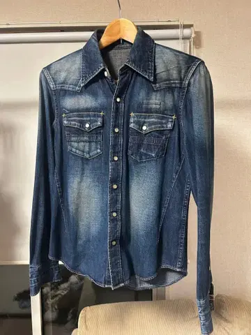 다크 블루 데님 셔츠 긴팔