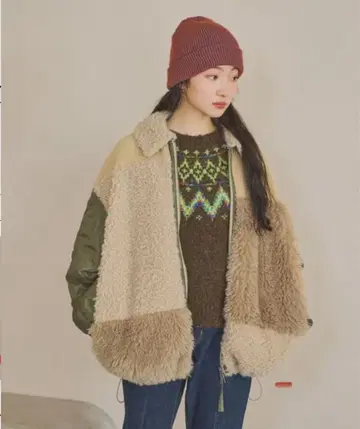 니코앤드 패치워크 보아 블루종