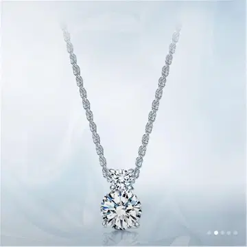 FJ 고품질 큐빅 지르코니아 라운드 컷 트윈 목걸이