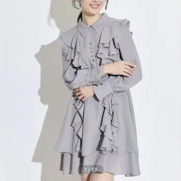 스윙 조젯 프릴 프릴 미니 원피스