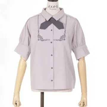 엑시즈팜 크로스 타이 포함 자수 블라우스