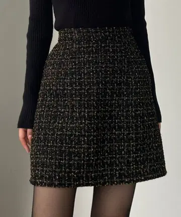 Louere 라메 팬시 트위드 미니 스커트