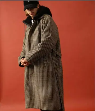 freak's store 하운드투스 체크 패턴 체스터 코트