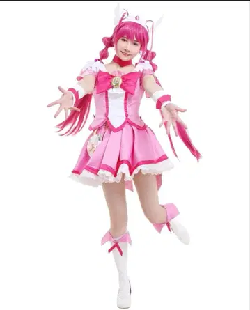 핑크 코스프레 의상 프릴 리본 포함