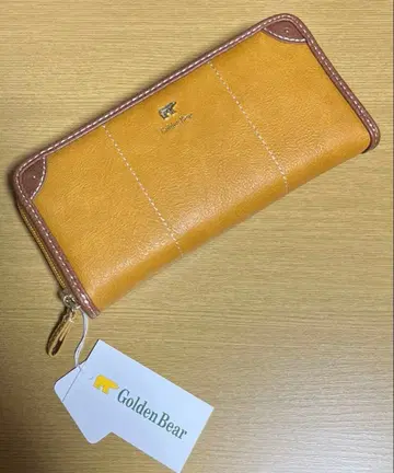 [ 새상품 ] Golden Bear 파이핑 디자인 라운드 지퍼 장지갑