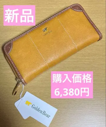 [ 새상품 ] Golden Bear 파이핑 디자인 라운드 지퍼 장지갑