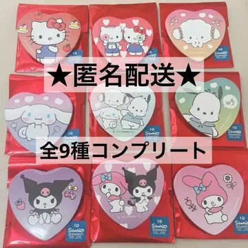 알뜰구매 산리오 트레이딩 하트 캔뱃지 전 9종 컴플리트