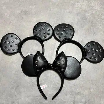 미키마우스 미니 마우스 귀 머리띠 블랙 컬러 스터드 장식