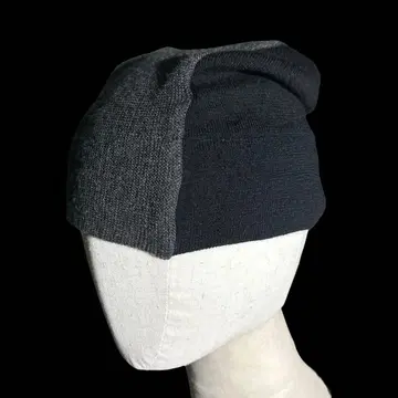00s 바이컬러 니트 모자 archive 블랙