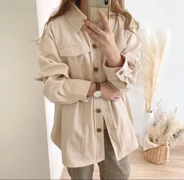 chocomee 코듀로이 셔츠 자켓 베이지