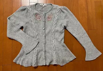 컨디션 최상 슈퍼 뷰티 장미 자수 큐트 소매 니트 가디건