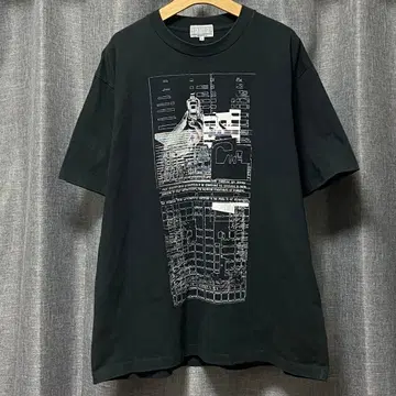 그래픽 프린트 T셔츠 XL 블랙