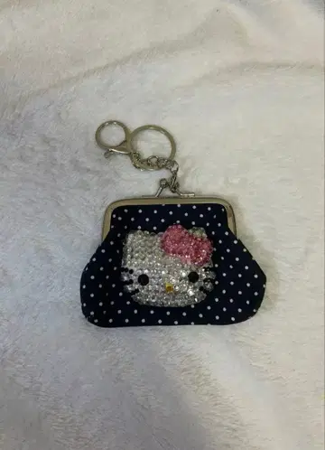 헬로키티 키티짱 가마구치 지갑 파우치 물방울 도트 블랙 y2k