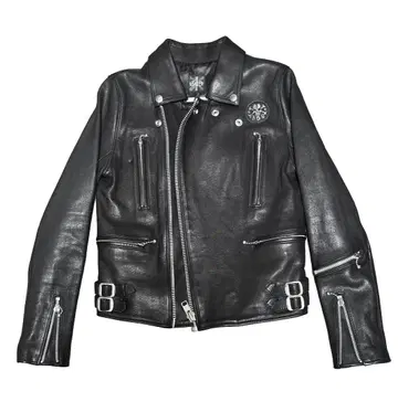 RALEIGH 블랙 가죽 라이더 자켓 32