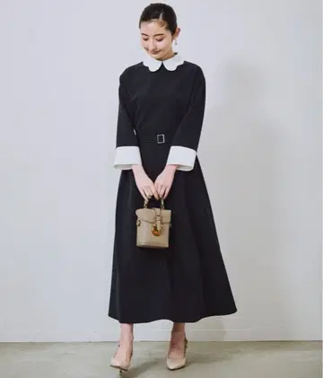 Sirin [ 미디어 게재 ] 개더 원피스 네이비 S