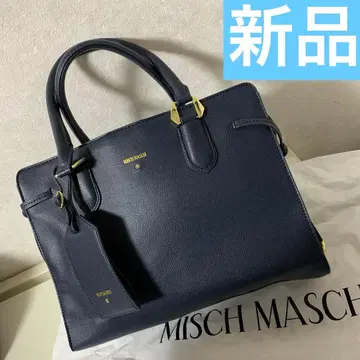 MISCH MASCH 비쥬 거울 참 부착 2way 백 네이비