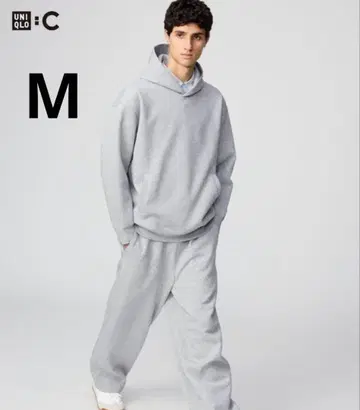 미사용 새상품 UNIQLO C 맨투맨 와이드 팬츠 그레이 M