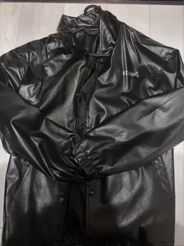 stewart 블랙 가죽 라이더 자켓