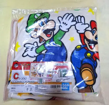 제일복권 슈퍼 마리오 C상 수납 포켓 포함 담요