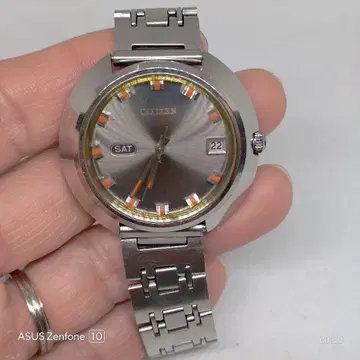 CITIZEN 자동 태엽 데이데이트 작동 레트로 남성용 손목시계