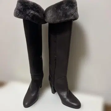 미사용 새상품 롱 부츠 긴자 카네마츠 접이식 퍼 23cm