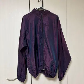 나일론 자켓 퍼플 풀 집업 빈티지 구제 의류