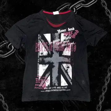 Durante 유니언 잭 T셔츠 헤이세이 Y2K 갸루 펑크 록