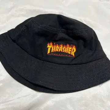 트레셔 THRASHER 로고 자수 버킷 햇 파이어 58cm