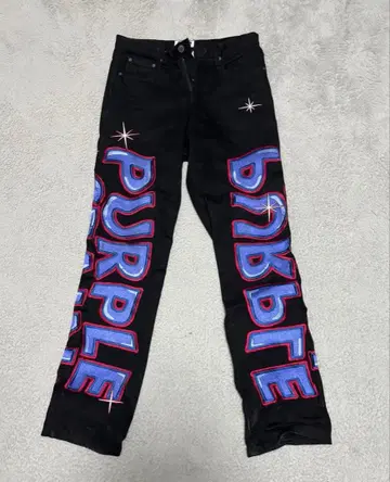 PURPLE STAIN 그래픽 데님 팬츠