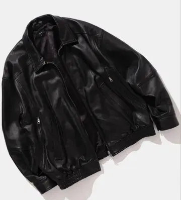 BEAMS 블랙 가죽 자켓