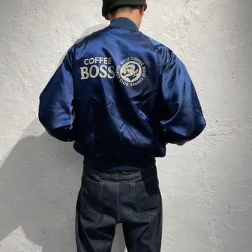 90s 보스점퍼 새틴 자켓 BOSS 짧은 기장 빈티지 기업 상품