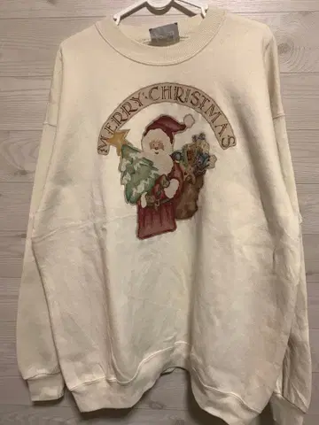 90s 리 LEE 산타 맨투맨 크림색 트레이닝복