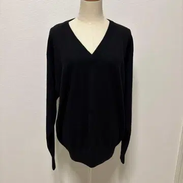 V넥 캐시미어 니트 스웨터 남성용 L