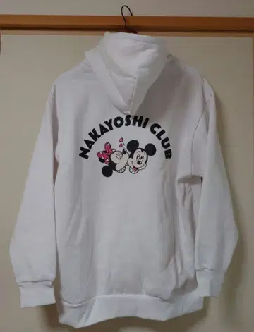디즈니 화이트 NAKAYOSHI CLUB 미키 미니 후드티 M