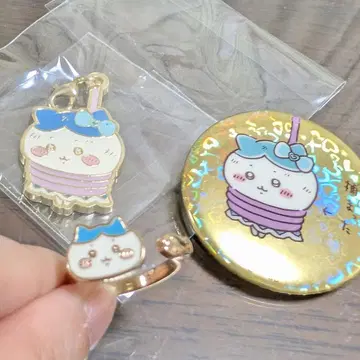 하치와레 잡혔다 캔뱃지 반지 키참 3종 세트