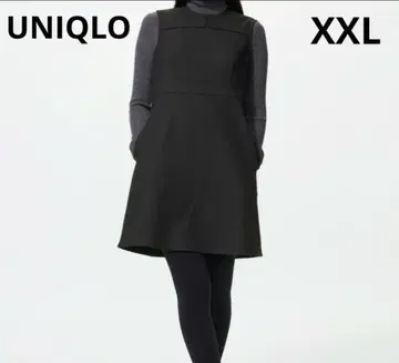 유니클로 더블 페이스 미니 원피스 블랙 XXL
