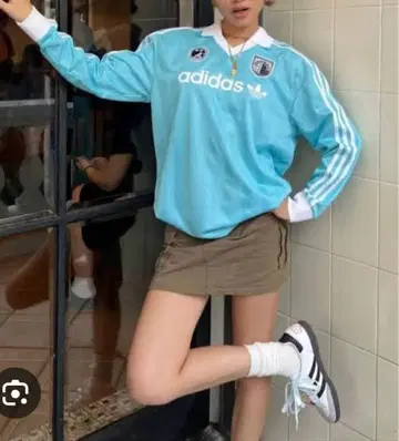 가격 인하!! 아디다스 남성용 여성용 M.L 블루 긴팔 피케 셔츠