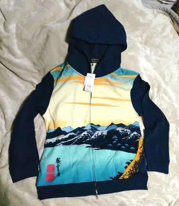 Pagong 도카이도 53역 [하코네 호수 그림] 프린트 후드티