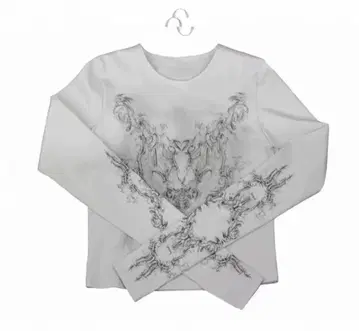 hugyourskin 그래픽 프린트 긴팔 T셔츠