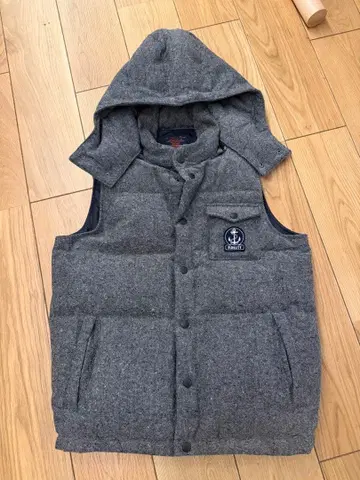 FIDELITY BEAMS 별주 남성용 후드 다운 베스트 그레이 L