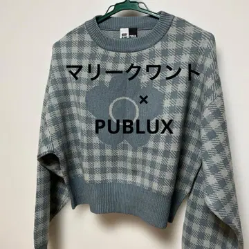 마리콴트 x PUBLUX 데이지 자카드 니트 프리 사이즈 블루