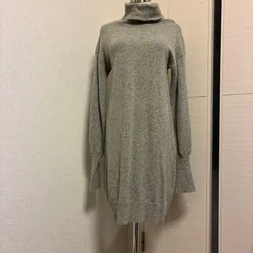 Spick and Span 그레이 터틀넥 니트 원피스