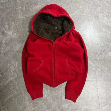 00s UNIQLO 집업 후디 지퍼 후드티 레드 y2k