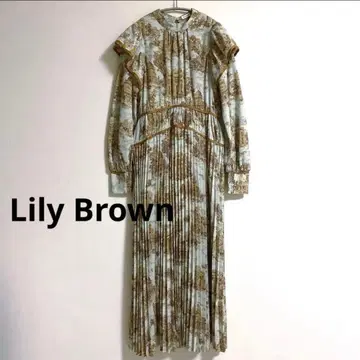 새상품급 LILY BROWN 토와르 조이 패턴 롱 원피스