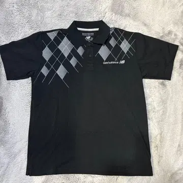 뉴발란스 블랙 피케 셔츠 다이아몬드 패턴