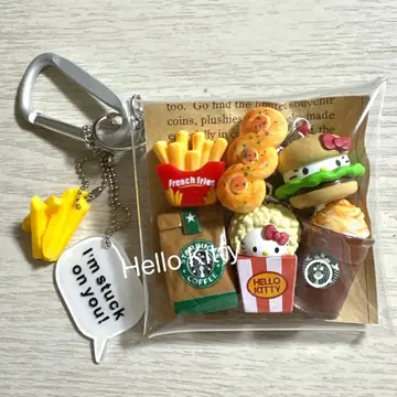 가챠 파우치 키티 아메리칸 햄버거 팝콘