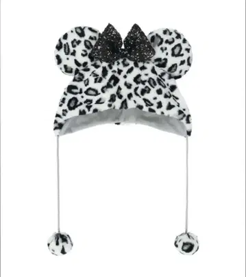 디즈니 레오파드 무늬 팬캡 미니 화이트