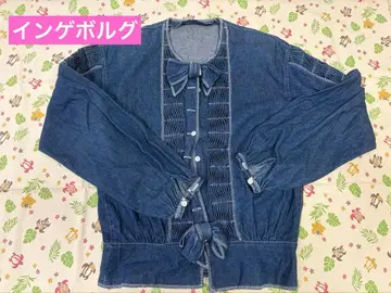INCEBORG 리본 포함 데님 자켓